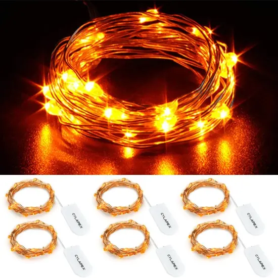 6 Pack Orange Fairy String Lights - 3.3ft, 20 LED {1}