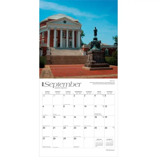 Old Dominion | Virginia Places | 2026 12 x 24 Inch (Hanging) Monthly Square Wall Calendar | Plastic-Free {4}