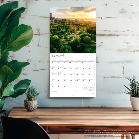 Boston | 2026 12 x 24 Inch (Hanging) Monthly Square Wall Calendar | Plastic-Free {5}