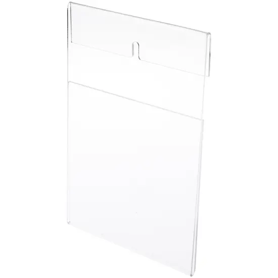 Plymor Clear Acrylic Top-Fold Literature Sign Holder Frame (Wall Mount), 6" W x 9" H {1}