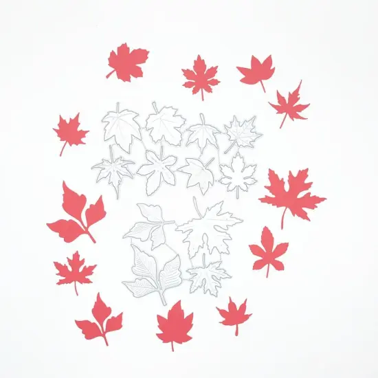 12 PCS Maple Leaves Die Cuts Stencils Template {3}