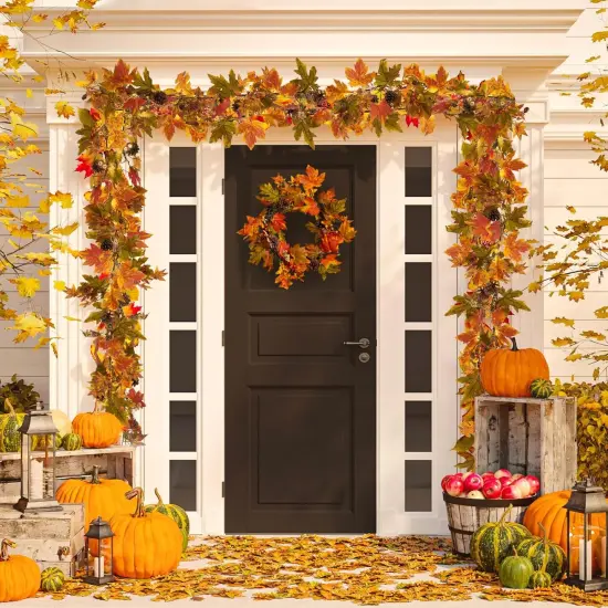 6 Ft Fall Decor Garland with Pine Cones Berries {6}