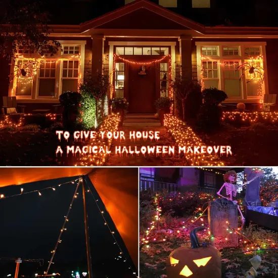Orange Halloween Lights, 800LED 330FT Orange String Lights {3}