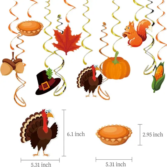 24Pcs Thanksgiving Fall Streamers Garland Decorations {2}