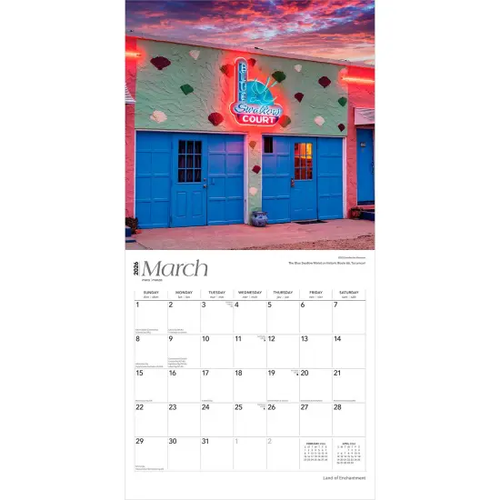 Land of Enchantment | New Mexico Places | 2026 12 x 24 Inch (Hanging) Monthly Square Wall Calendar | Plastic-Free {3}