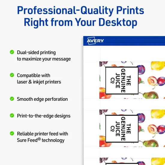 Avery Printable Rectangle Price Tags, Sure Feed Technology, 1-1/2" x 3", Matte White Cardstock, Print-to-The-Edge, Laser/Inkjet Printable, 100 Total {2}