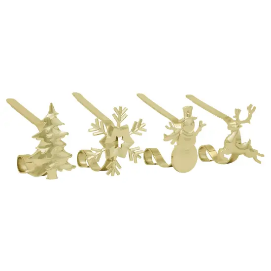 Haute Decor MantleClip Stocking Holders with Removable ZINC Alloy Holiday Icons {7}