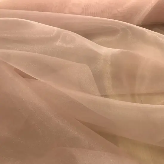 1 Yard Crystal Organza Fabric Sheer Shiny 100% Polyester 58/59 inches wide Blush Pink {2}