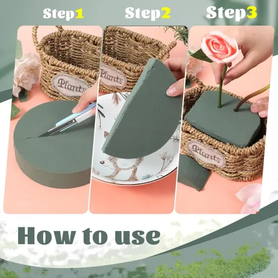 12 Packs Round Floral Foam Block Florist Supplies {2}