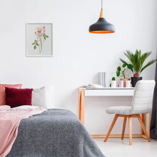 Stupell Industries Pink Rose Bud with Ribbon Framed Giclee By Sally Swatland {2}