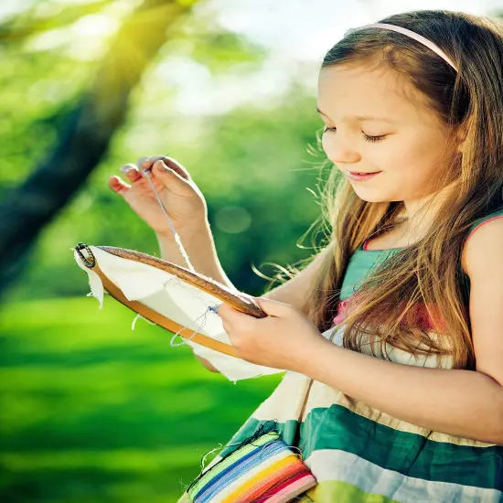 Embroidery Hoop Frames by Celley, Vintage Imitated Wood Design, Sizes from 5.5 Inches to 10.2 Inches, 4 Pcs {6}