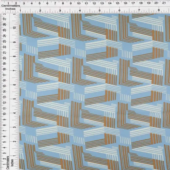 1 Yard Wool Dobby Geo Print Fabric, 57/58&Prime; Wide 100% Polyester LAVENDER/CAMEL {4}