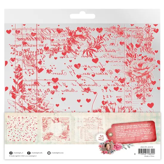 Jenine's Mindful Art Sending You Love Acetate Sheets -Nr. 12 White & Soft Red {3}
