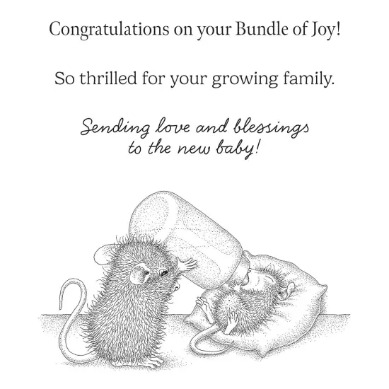 House Mouse Cling Rubber Stamp-Bundle Of Joy {2}