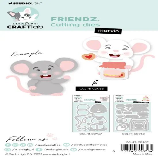 Studio Light Friendz Cutting Dies -Nr. 967 Muis Marvin {3}