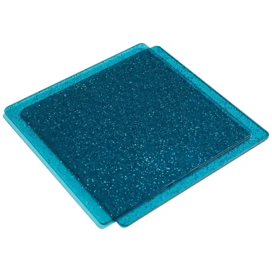 Sizzix Accessory Cutting Pads 6"X6" 1 Pair - Stacey Park-Teal With Glitter, Limited Edition {3}