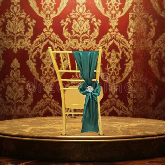 10 Pieces Hunter Green or Holly Green Satin Chair Sashes for Holiday and Wedding Decorations 8x108 inches {2}