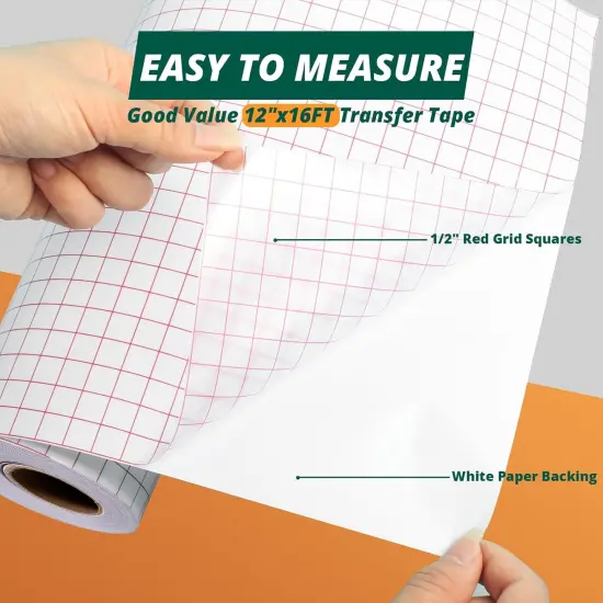 Transfer Tape for Vinyl -12" x 16 FT w/Red Alignment Grid Transfer Paper {3}