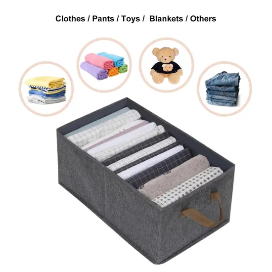 Pack of 3 Large Capacity Storage Bins Closet Organizer Sturdy Foldable Fabric Storage Boxes for Organizing Clothing,Sheets,Toys,Shelves Basket Storage Bin With Handles {6}