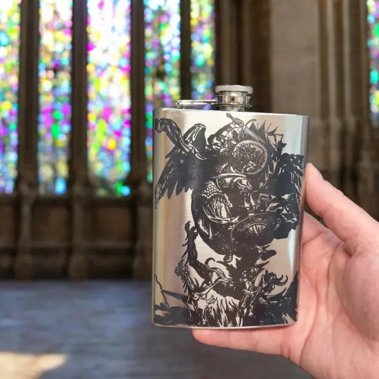 8oz Vintage St. Michael Stainless Steel Flask {5}