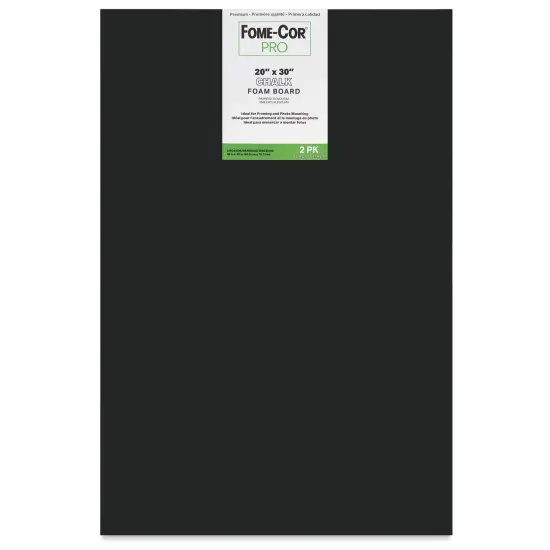Fome-Cor Pro Black Chalk Foam Board - 20" x 30" x 3/16", Black, Pkg of 2 Sheets {1}