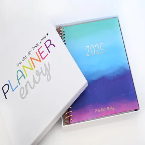 2025 Planner - Mini Horizontal Layout, Spiral Bound - "Cool Hues" (#408) {3}