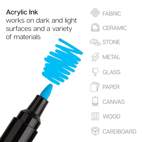 KINGART&reg; PRO Acrylic Paint Markers 12 Colors {4}