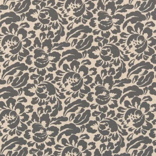 Slate - Grey & Silver Floral Upholstery Fabric 54 Inches" {1}