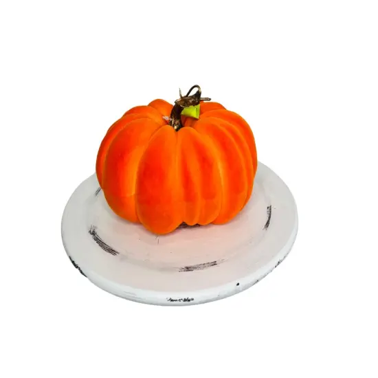 Whimsical Harvest: Halloween/Fall Orange Foam Flocked Pumpkin-5695OR {1}