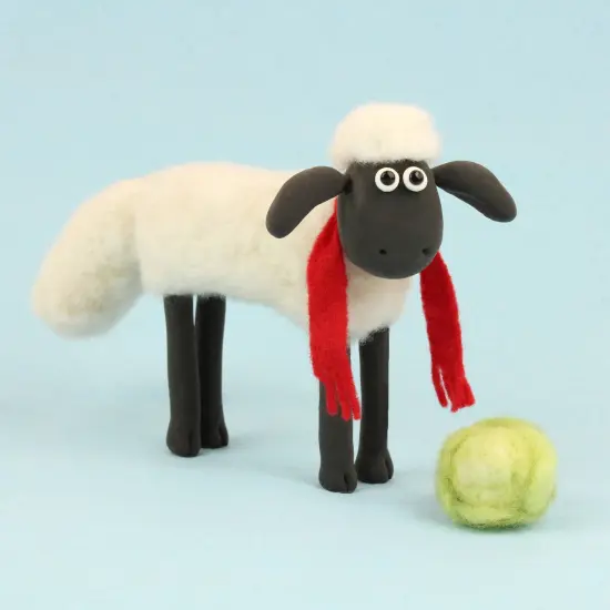 Felting Kit - Aardman Shaun the Sheep - on four legs Needle Felt Kit {3}