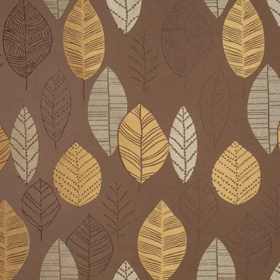 Chocolate - Brown AbstractGeometric,leaves Upholstery Fabric 54 Inches" {1}