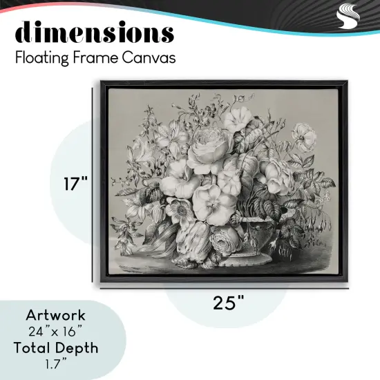 Stupell Industries Vintage Assorted Flowers Still Life Floating Frame By Lettered and Lined {4}