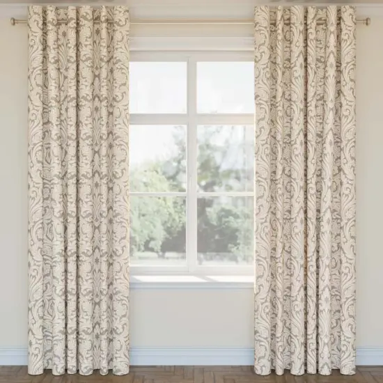 Upholstery Fabric - Grey & Silver Damask Upholstery Fabric 54 Inches" {2}