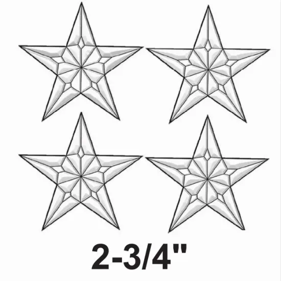 2-3/4" Exquisite Clear Glass 5 Point Star Bevel Cluster EC225 {2}