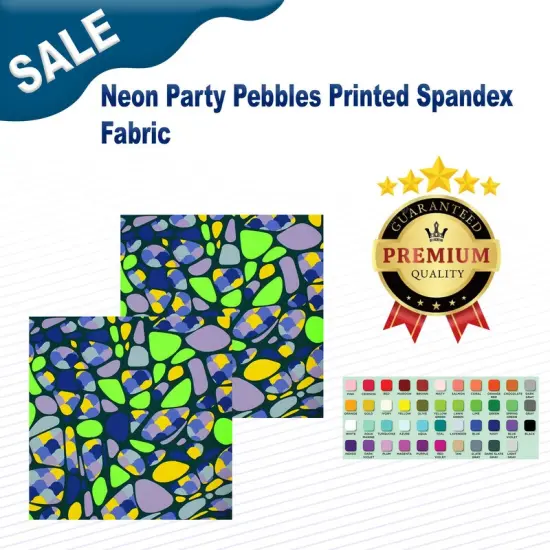 Neon Party Pebbles Printed Spandex Fabric Multicolor {2}