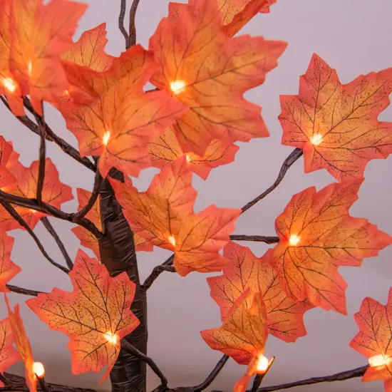 24IN Lighted Maple Tree for Fall Decorations, USB & Battery Operated with Timer Table Lights for Home Party Indoor Outdoor Thanksgiving Autumn Harvest Decor {2}