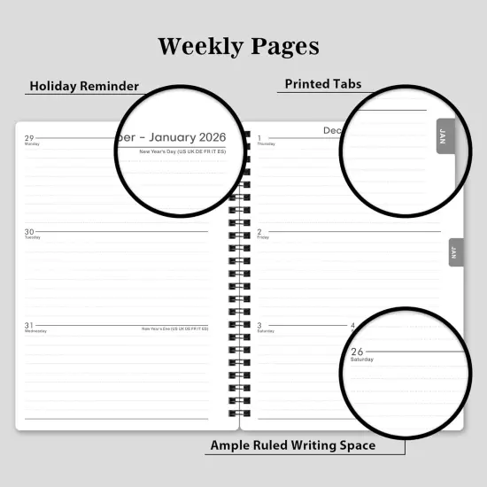 2025-2026 Planner - Weekly & Monthly Academic Planner 2025-2026, From July 2025 - June 2026, 6.25 in &times; 8.3 in, Flexible Cover, Twin-Wire Binding - Classic Black, Improving Your Time Management Skill {6}