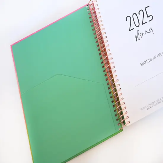 2025 Planner - Mini Horizontal Layout, Spiral Bound - "Rainbow Glitz" (#401) {5}
