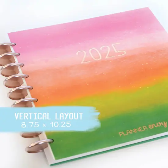 2025 Planner - Vertical Layout, Disc Bound - "Rainbow Glitz" (#901) {1}