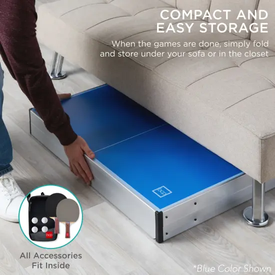 Best Choice Products 6x3ft Portable Ping Pong Table Game Set, Folding Table Tennis w/ 2 Paddles, Balls Black {10}