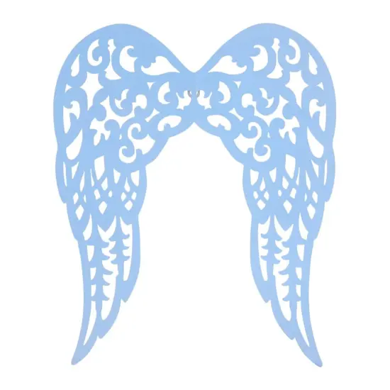 17" Metal Filigree Angel Wings: Light Blue {1}