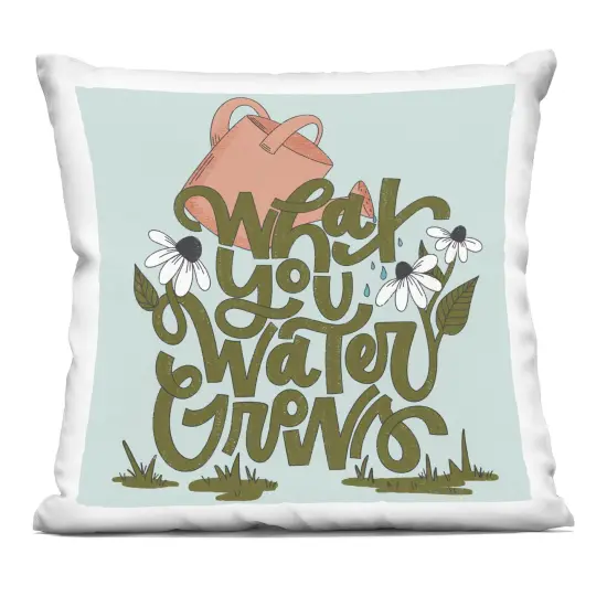 Stupell Industries What You Water Grows Decorative Printed Pillow design by Sarah Hickman, 18 x 7 x 18 {1}
