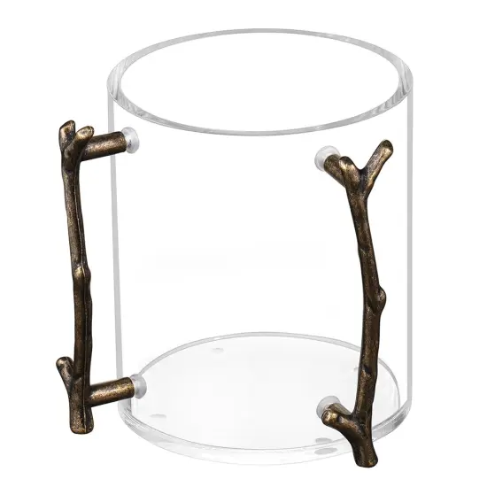 Lucite Wash Cup With Brass Branch Handle {2}