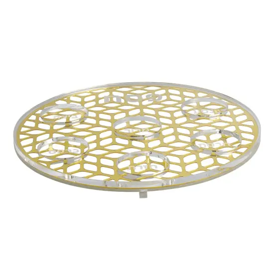 Lucite Laser Cut Seder Plate Silver {2}