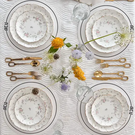 Leatherette Shabbos Placemats Black {6}