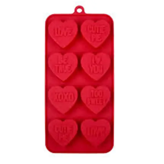 Hearts with Words Silicone Mold Flexible Candy, Chocolate & Jelly Mold with Romantic Messages {3}