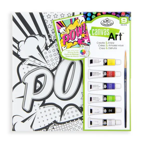 RTN-272 | Canvas Art&trade; 9pc Acrylic Painting "Pow!" Art Set {1}