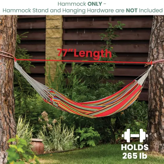 Northlight Striped Woven Single Brazilian Hammock - 77" x 39.25" Red {4}