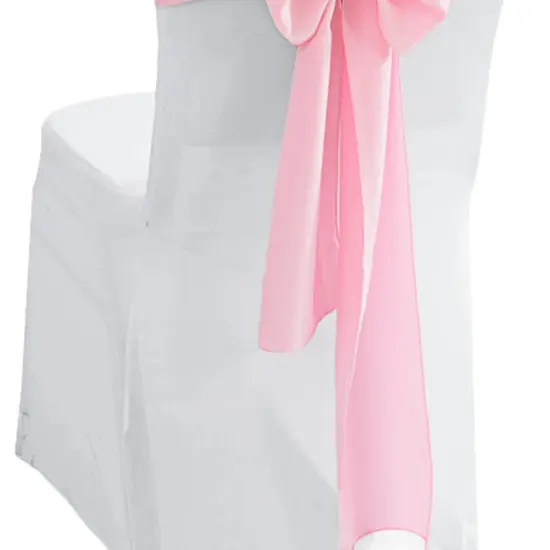 10 Pieces Pink Soft 8"x108" Polyester Chair Sashes, Wrinkle Resistant Wedding Decor {5}