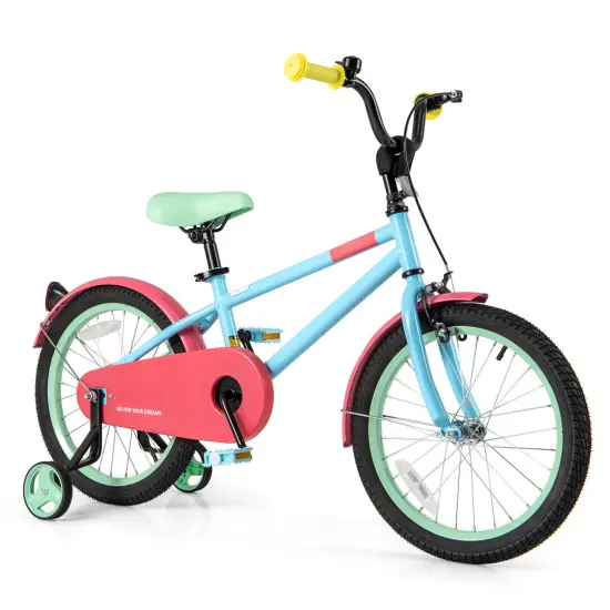 Blue Kids Bike with Adjustable Handlebar and Saddle {4}
